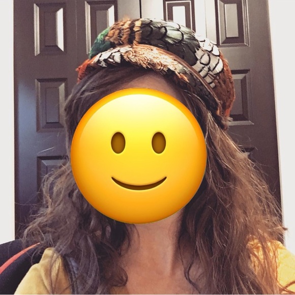 Vintage Multicolor Real Feather Women's Hat - Picture 5 of 6